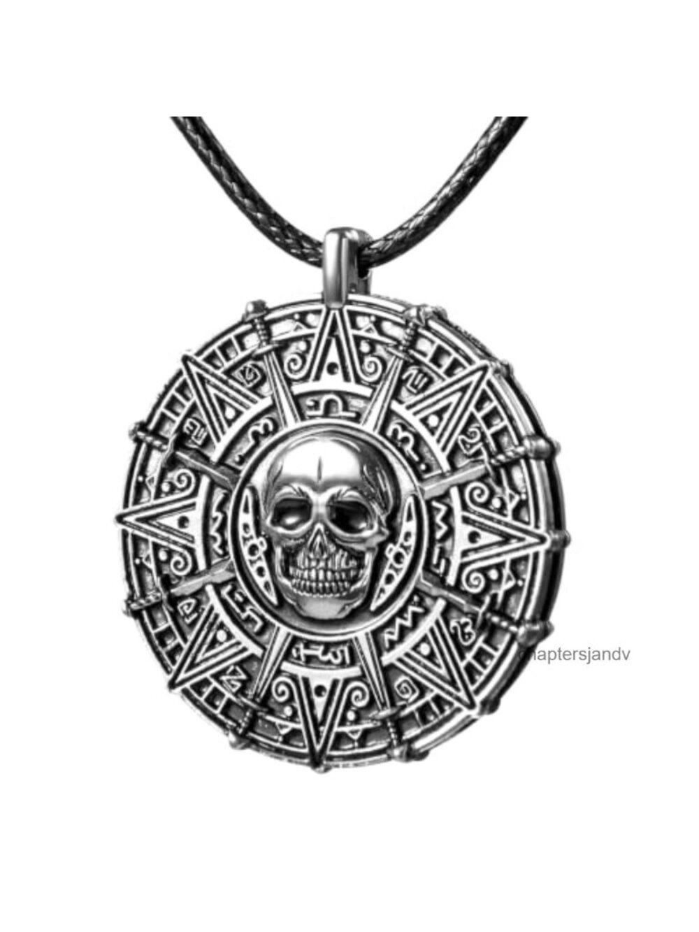 Pirate Skull Coin Necklace Halloween Costume Accessory Hemp Cord Adjustable